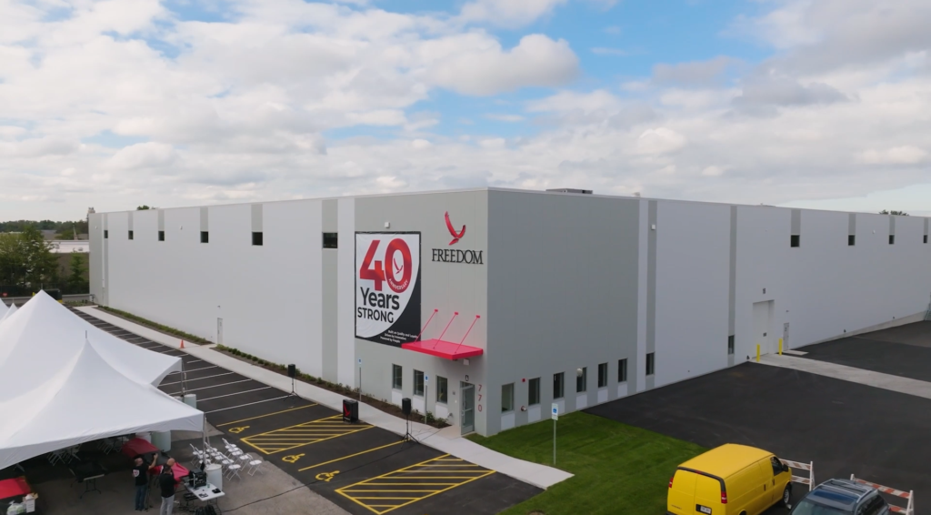Aerial view of Freedom's new mailing center - Sept 2026